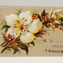 Antique Victorian 1880s NW Appleton Embossed Boston Business Card 2.5 x 1.5 01 - £17.59 GBP