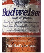 1996 Budweiser Beer Print Ad Vintage This Bud&#39;s For you 8.5&quot; x 11&quot; - £15.16 GBP