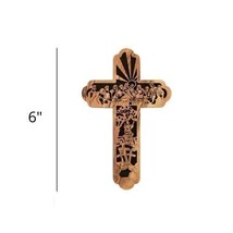 6&quot; Last Supper Genuine Olive Wood Wall Cross Lent Easter Catholic Home Gift - $19.99