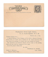 UX5 Postal Card Preprinted Boston Light Infantry Co A 4th Battalion Tige... - £27.97 GBP