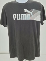 Puma Mens Black Printed Short Sleeve Crew Neck Comfort T Shirt Size Large - £16.66 GBP