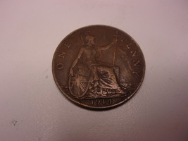 1914 English One Penny UK Large Cent 1c Great Britain! - £13.08 GBP
