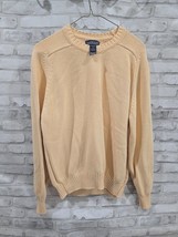 Women Lands End Canary Yellow Sweater Size Large 14-16 Midweight Cotton USA - $33.96 CAD