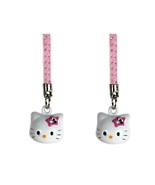 SET OF 2 HELLO KITTY BRASS BELL CHARMS Pink White Craft Mobile Cell Phon... - $170.40 MXN