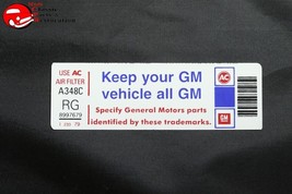 80 Pontiac Firebird 4V Keep Your GM All GM Air Cleaner Decal RG 8997679 ... - £806.07 GBP