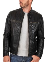 Hidesoulsstudio Mens Genuine Black Leather Jacket for Men #111 - $119.99
