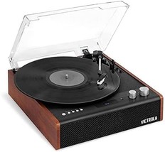 Brighton Dual Bluetooth Turntable With Built-In Speakers, Mah) In Mahogany. - £87.95 GBP