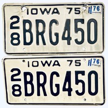 1976 United States Iowa Delaware County Passenger License Plate 28 BRG450 - £20.12 GBP