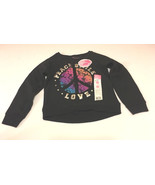 Hanes Sweatshirt Girls Size XS 4-5 HI-lo Hem Crew Neck Black - £8.59 GBP