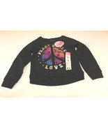 Hanes Sweatshirt Girls Size XS 4-5 HI-lo Hem Crew Neck Black - $10.98