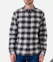 Lucky Brand Men&#39;s Button-Down Humboldt Woven Plaid Flannel Shirt Sz S GR... - £10.21 GBP