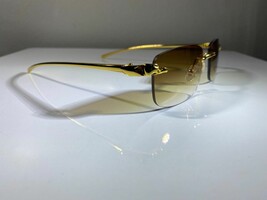 Men&#39;s rimless sunglasses with gold wire frame &amp; gradient tea color lenses - $9.50