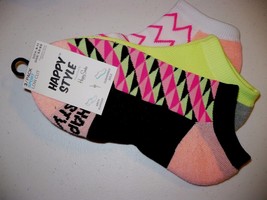 Happy Style Socks Sport Low Cut Socks 3 Pair Shoe Size 5.5-9.5 NEW #26 - £7.74 GBP