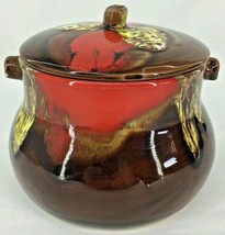 Vintage Vellauris French Cookie Jar Drip Glaze Multi-Color w/Lid Tureen ... - $54.22