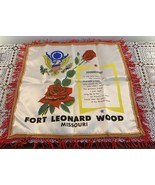 Vintage Military Pillow Cover Silk United States Fort Leonard Wood Grand... - $11.99