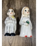 Vintage Bride Groom Double Faced Salt Pepper Shakers 1970s - €11,97 EUR