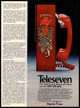 1981 Seagrams 7 Seven Crown Whiskey Vintage Print Ad Christmas Box Red Phone Art - $10.97