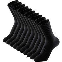 Black Crew Socks For Women 6-9 Athletic Running Hiking Workout Casual Co... - £14.93 GBP