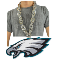 New Nfl Philadelphia Eagles Silver Fan Chain Necklace Foam - Jumbo Size - £59.90 GBP