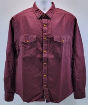 DA) UNTUCKit Men Burgundy Cotton Long Sleeve Button Down Slim Fit Shirt ... - £11.86 GBP