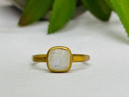 Signet Ring,14k Gold Ring, Handmade , Natural Moonstone ,Beautiful Gift, Decembe - £55.63 GBP