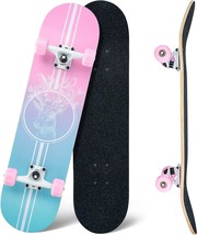 Skateboard,31 X 8 Inch Complete Skateboard, 8-Layer Maple Wood Deck, Beg... - $973.14 MXN