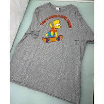 Vintage Simpsons Bart Simpson T Shirt Don&#39;t Have a Cow Man Gray Skateboa... - $9.87