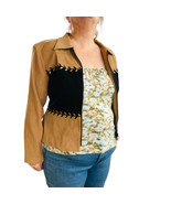 Worthington Women’s Size 10P Western Camel Black Full Zip Jacket Shoulde... - £13.15 GBP