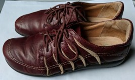 NAOT Women&#39;s Tagura Lace Up Leather Shoe Dark Red Beige Size US 8 EU 39   L - £20.17 GBP