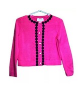 Toddler Kate Spade Cardigan Kids Sweater Bright Pink Cotton Knit - size 3T - $16.41 CAD