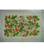 KayDee Handprints 24x15&quot; Pure Linen Place Mat  White with Strawberries F... - $158.93 MXN