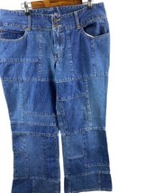 Vtg Y2K Jeans 18 Venezia Lane Bryant Patch Patchwork 2000s Flare Wide Leg Cotton - £74.67 GBP