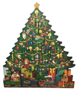 Byers Choice Christmas Tree Advent Calendar with Doors Wooden Holiday Ho... - $84.99