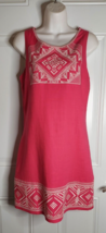 Soieblu Pink Sleeveless Embroidered Lined A-Line Dress Size Small - £14.25 GBP