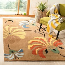 Handmade Tufted Floral Wool Carpet for Living Room, Bedroom, Hall, Entryway - $252.00+