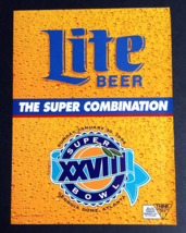 1994 Miller Lite Beer Brewing Super Bowl XXVIII Football Magazine Cut Pr... - $9.99