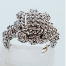 Judith Ripka Diamonique Sterling Silver Heirloom Statement Ring Size 8 - £117.32 GBP
