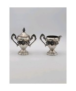 Meneses Orfebres Silver On Copper Creamer &amp; Sugar Bowl With Lid 50&#39;s Vtg... - $39.45