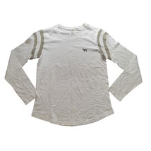 Victoria&#39;s Secret Pink small long sleeve white crew neck shirt - £9.48 GBP