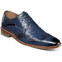 Stacy Adams Gennaro Wingtip Oxford Ostrich Print Leather Blue  25537-400 image 14