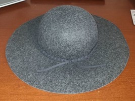 Phenix Unisex Charcoal Grey Wool Wide Brimmed Hat With Ribbon Medium. - €16,04 EUR