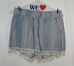 Rewash Medium Blue Tones Shorts With Fringe Bottom Shorts Size Women&#39;s M - £15.73 GBP