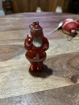 Vintage 1950s Hard Plastic Santa Christmas Ornament Red Figural - €10,69 EUR