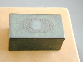 Art Deco Arts &amp; Crafts Verdigris Bronze Stamp Box Gorgeous - £177.78 GBP