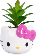 Sanrio Hello Kitty Face 3-Inch Ceramic Mini Planter With Artificial Succulent | - £30.82 GBP