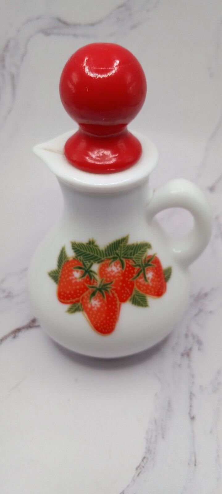 Vintage Strawberries And Creme Glass Pitcher - $5.99