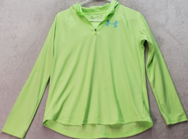Under armour Hoodie Girl YXL Green 100% Polyester Heat Gear Quarter Zip ... - $22.14