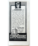 1937 Commodore Hotel Advertisement Grand Central Terminal New York City ... - $367.32 MXN