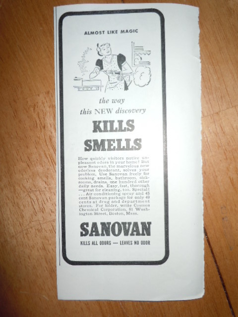 Vintage Kills Smells Sanovan Print Magazine Advertisement 1937 - $2.99