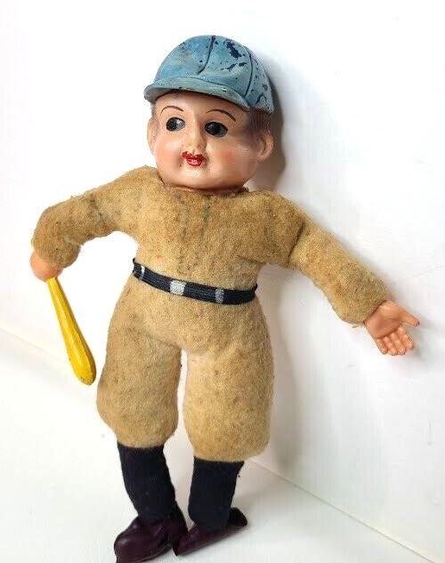 1940s Brooklyn Dodgers Stadium Doll Ebbets Field Celluloid with Bat Vintage MLB - £70.52 GBP